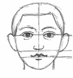 рисуем лицо человека анфас