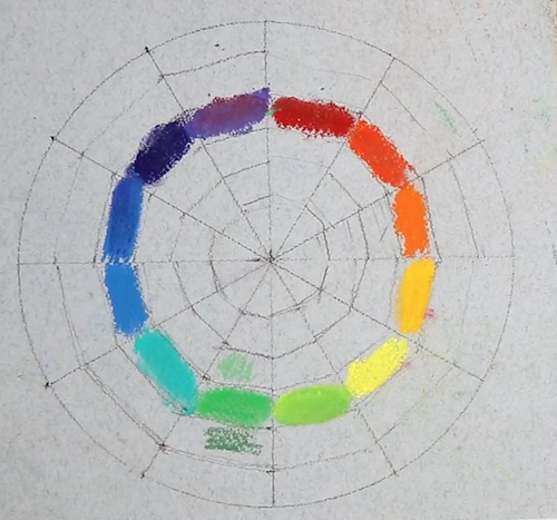 Как нарисовать цветовой круг из 12 цветов пошагово